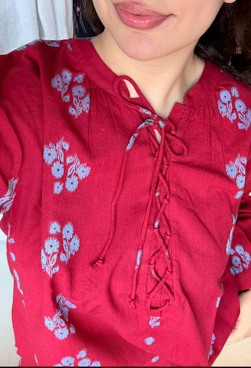 Floral Cotton Two-Piece Set